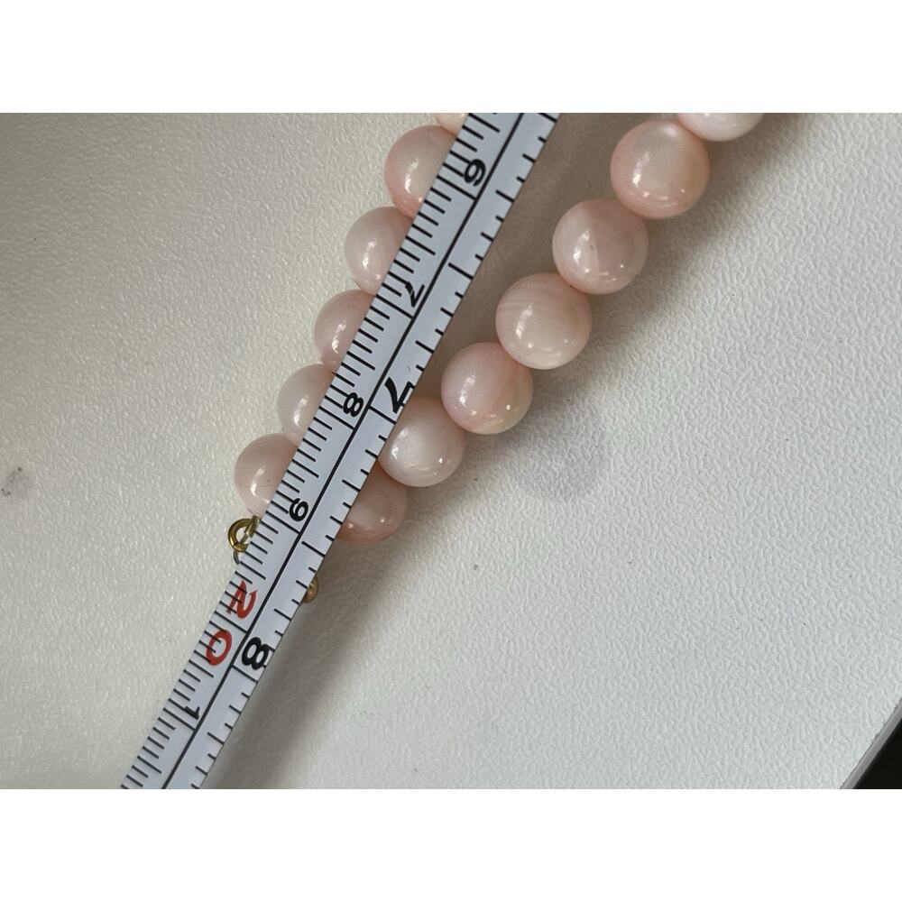 Pink and White Dyed MOP 15” Necklace Choker Collar Gold Tone Clasp - Picture 5 of 6